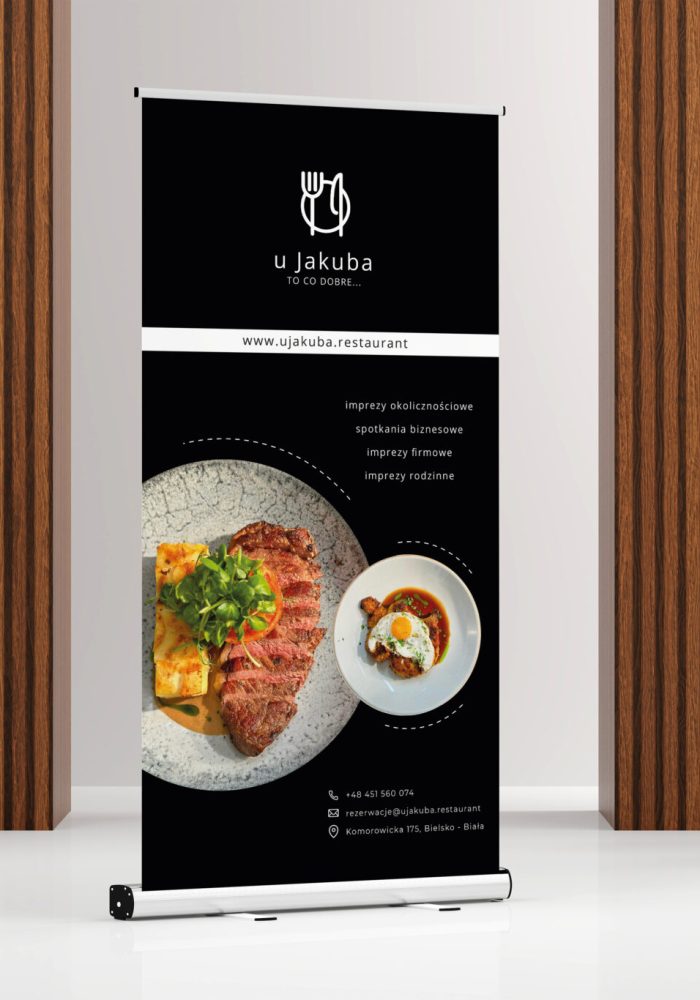 Roll Up Banner Stand Mockup. 3D Render.