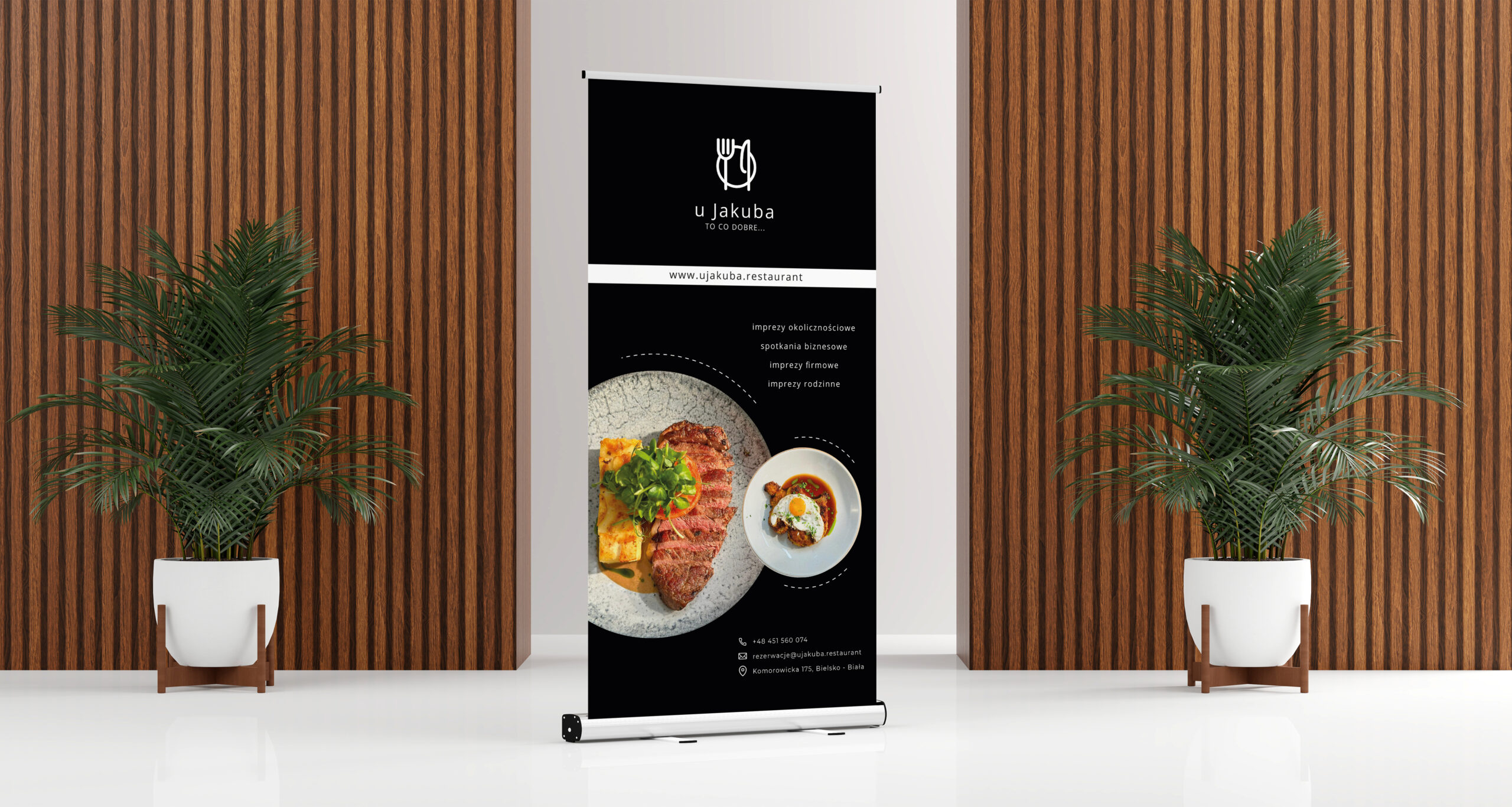 Roll Up Banner Stand Mockup. 3D Render.