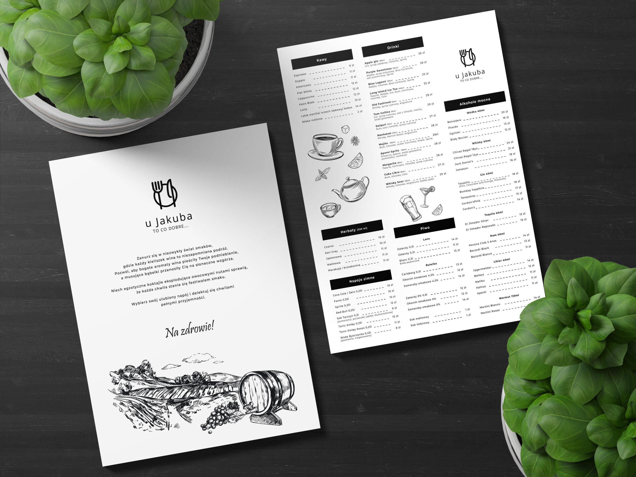 wizka menu napoje i wina